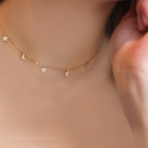 Moon Stars Necklace