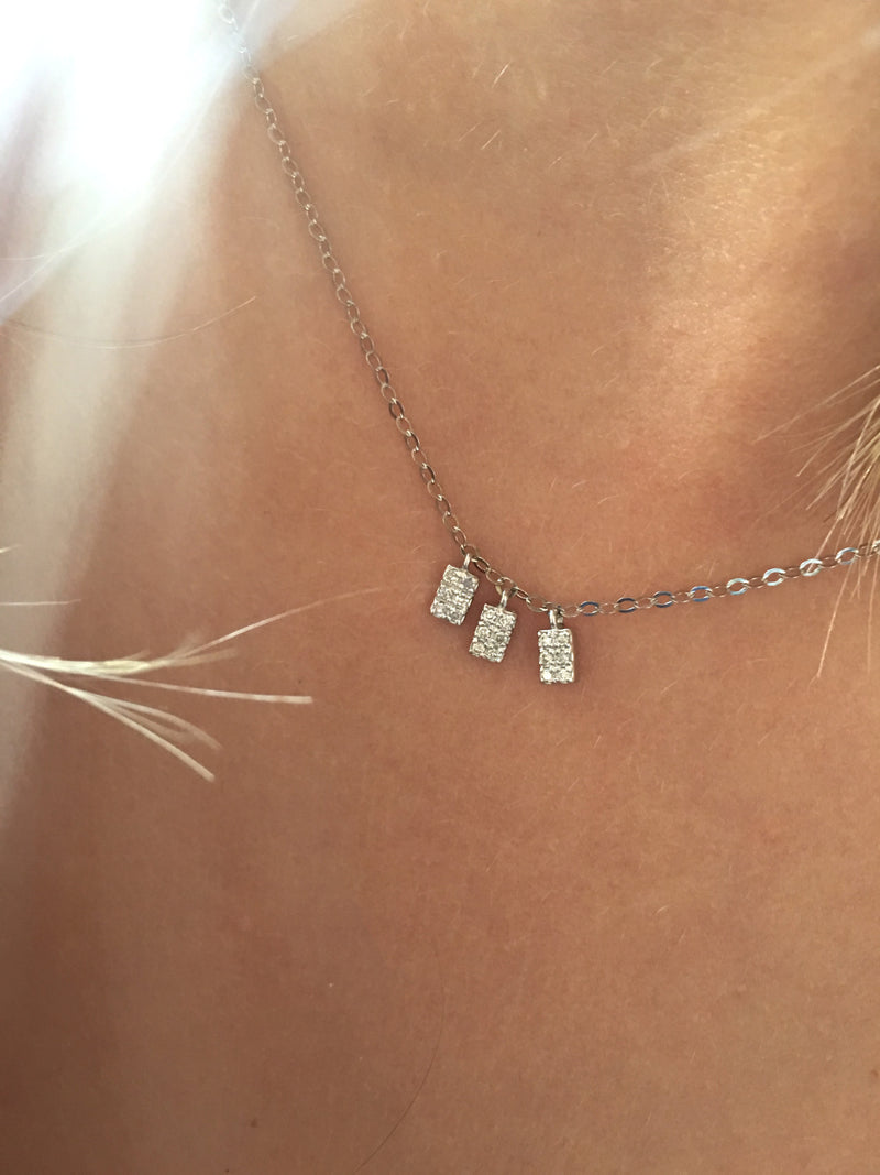 Me, Myself and I diamond dangle necklace in solid gold