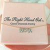 Diamond Initials On A Line Mom Necklace - Solid Gold
