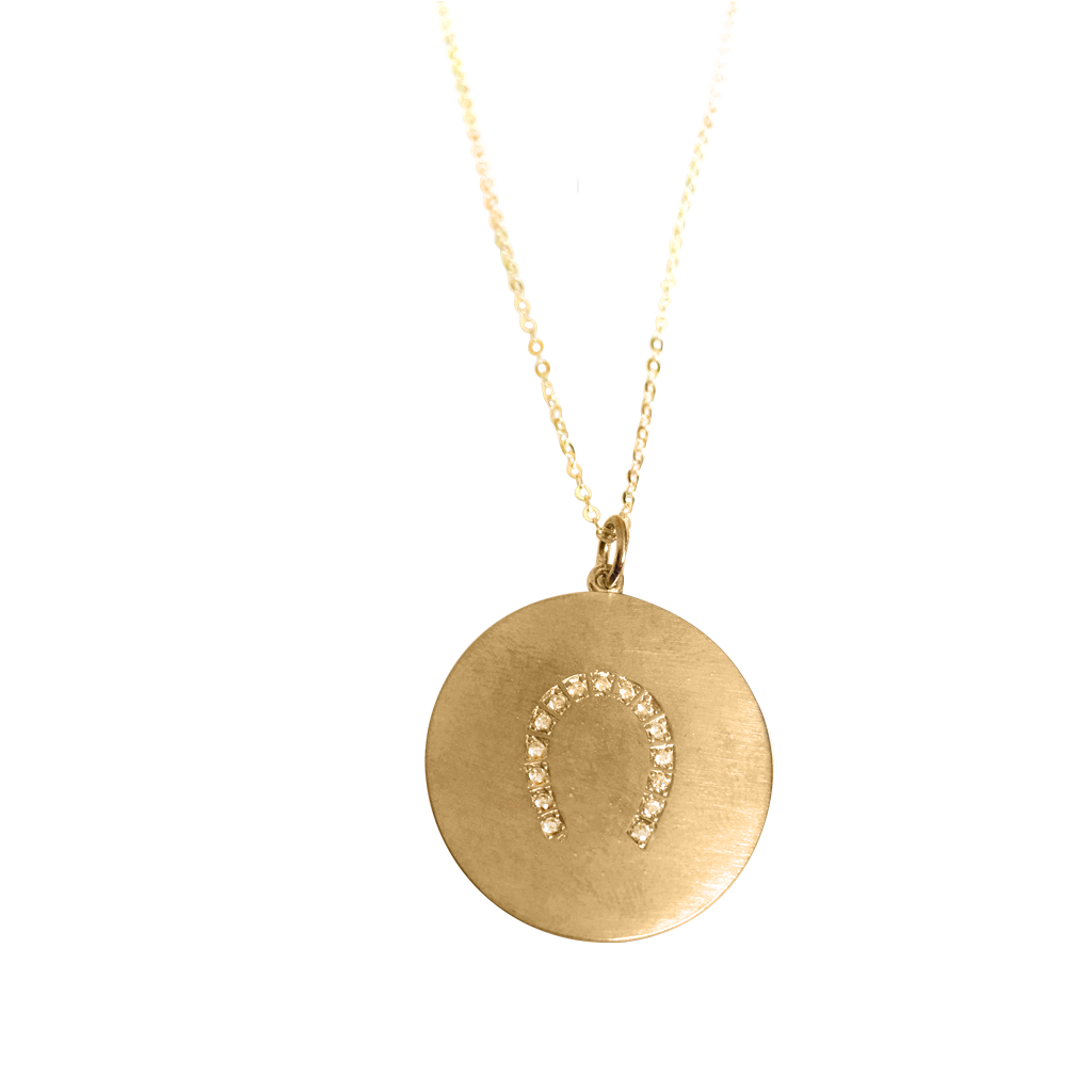 Lucky Horseshoe Necklace in 18K Yellow Gold Vermeil on a Solid Gold Delicate Chain
