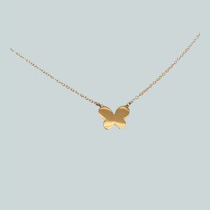 Single Butterfly Necklace - Solid Gold