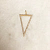 SOLID GOLD DIAMOND OR CZ OPEN TRIANGLE CHARM