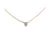 Collier minuscule en forme de poire et de diamants pavés - Or massif