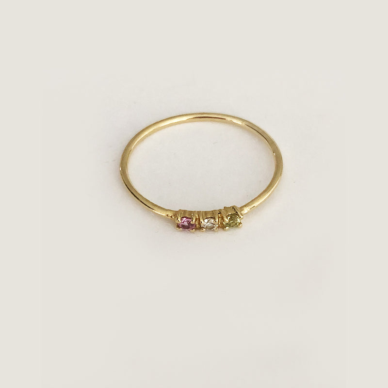 Three Step Sapphire Ring - Solid Gold