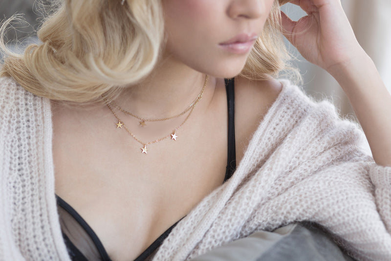 SHOP THE LOOK "Magical" necklace layered with our double chain stars necklace - Each sold separtely