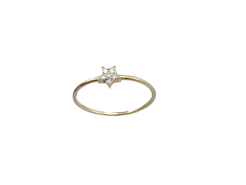 Diamond Star Stackable - Solid Gold