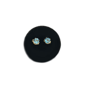 Mini Gemstone Studs -Baby Blue Topaz - sold as a pair