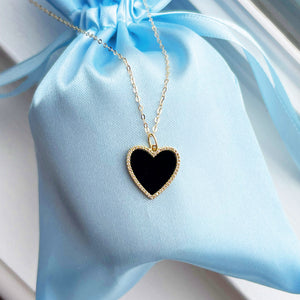 Black Onyx & Diamond Heart Necklace or Charm SOLD OUT!