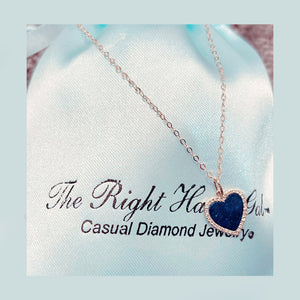 Small Blue Lapis &  Diamond Heart Necklace or Charm SOLD OUT!