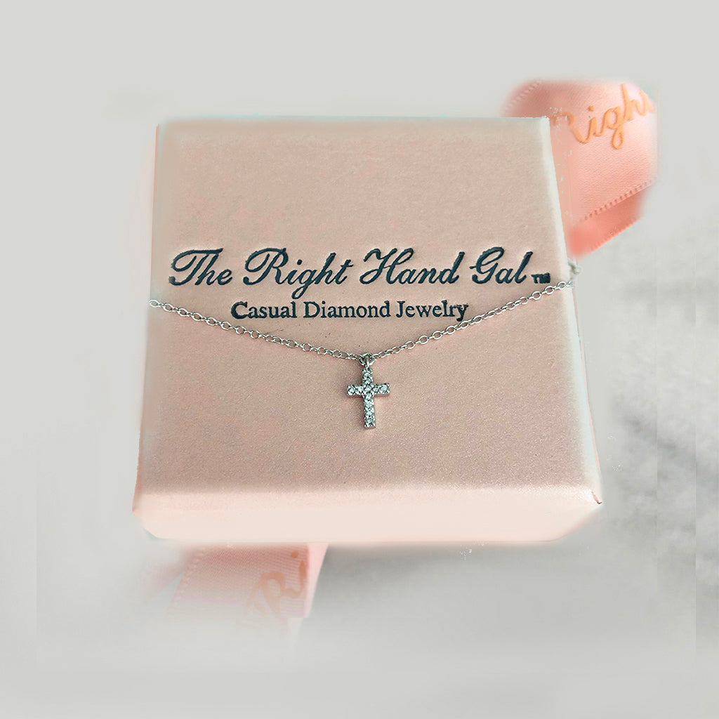 Mini Diamond Cross - White Gold