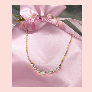 Curved Crystal Bar Necklace