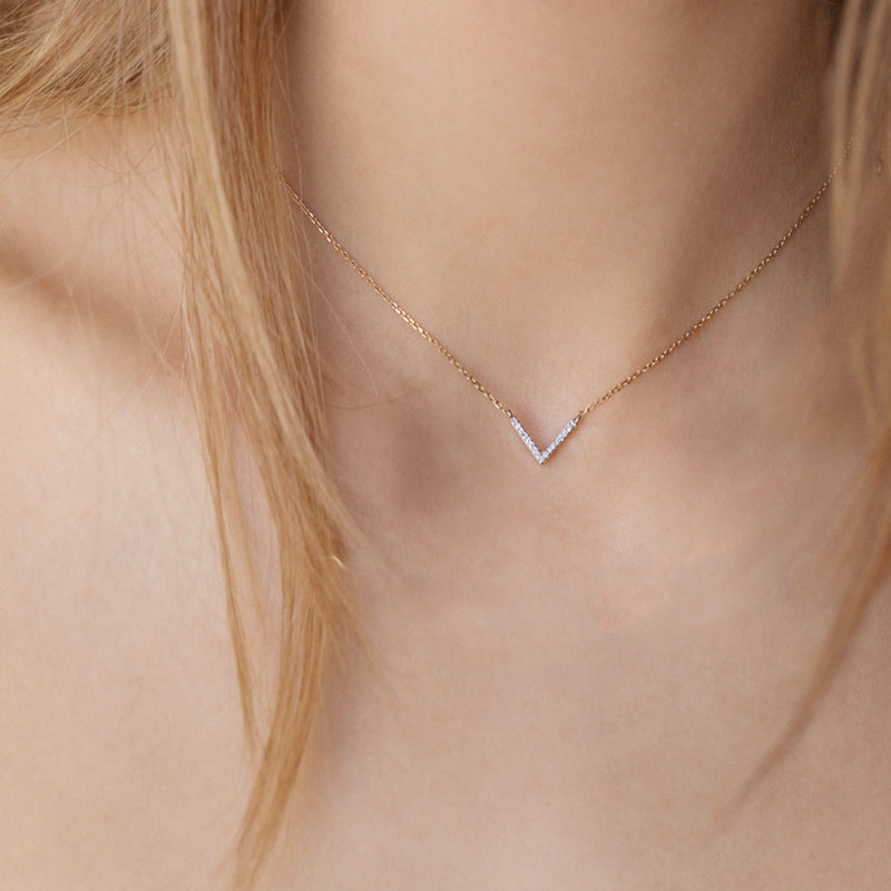 Lucky Diamond "V" Necklace