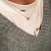 Mini Diamond Initials on a Line Necklace - Solid Gold