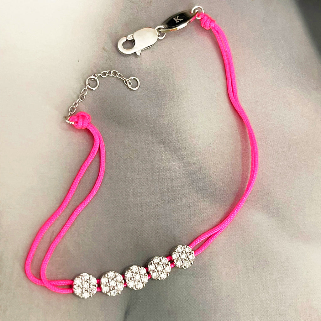 Pink Sparkling Floating Flowers- On Pink String - Brand New! - SOLD OUT SORRY!