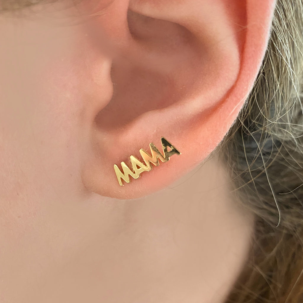 Mama Studs -Solid Gold -Sold as a Pair or Individually