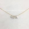 Diamond Initials on a Line Necklace - Solid Gold