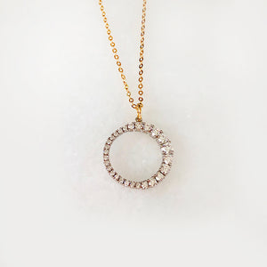 The Sun Necklace - Rhodium Plated with CZ Stones
