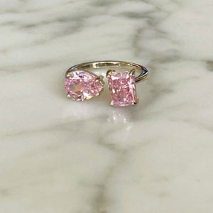 Pink Ice Adjustable Ring - Adjusts From Size 6-8