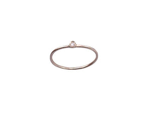 Plain Circle with Diamond - Solid Gold