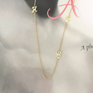 Script Mini Initial Necklace - Choose as Many Initials as You Desire