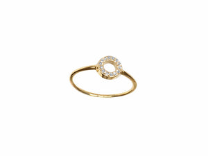 Mini circle of life ring solid gold & diamonds