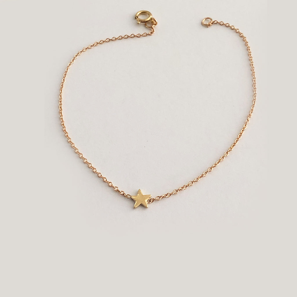 Single Star Bracelet - Solid Gold