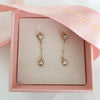 Tear Drop Dangle Earrings with White Cz or Diamonds-Sold as a Pair