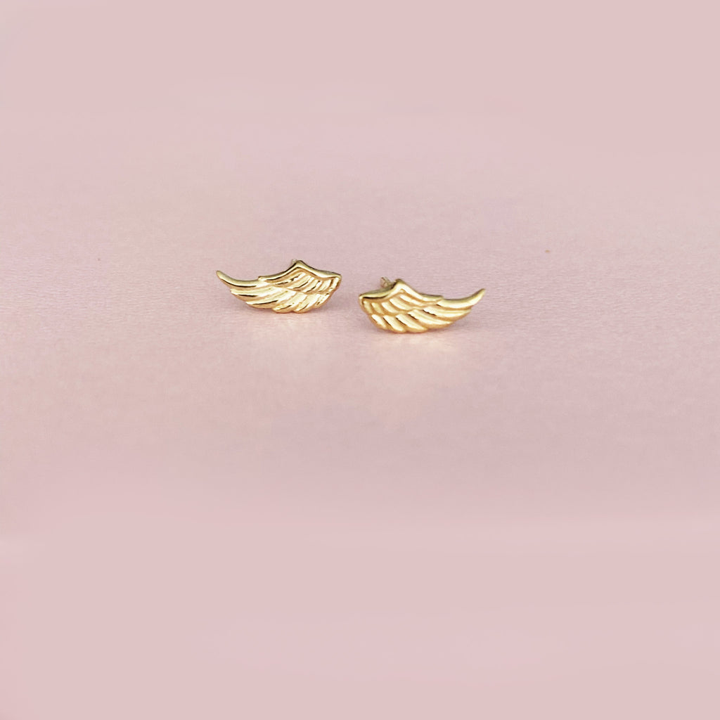 Freedom Wings Studs- Solid Gold-Sold as a Pair